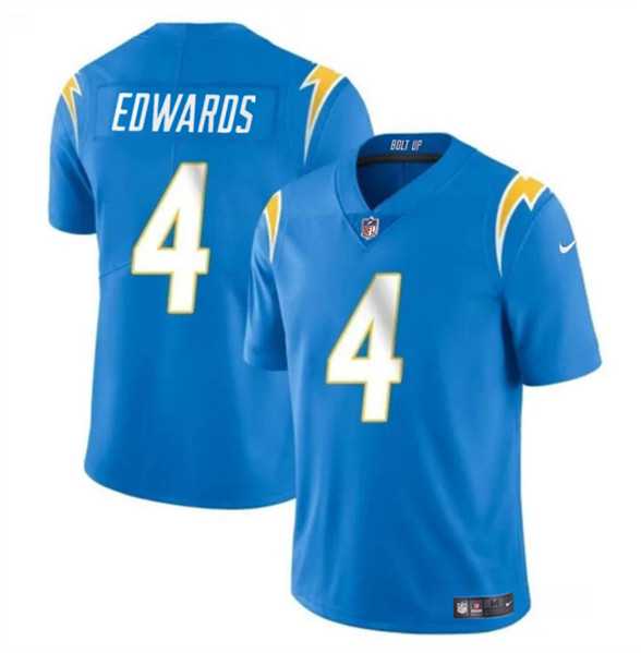 Youth Los Angeles Chargers #4 Gus Edwards Light Blue Vapor Untouchable Limited Stitched Jersey Dzhi->youth nfl jersey->Youth Jersey
